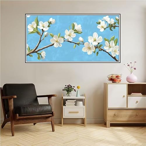 Malen Nach Zahlen Erwachsene Landschaft Malen Nach Zahlen Blume Malen Nach Zahlen ab 9 Jahre Mädchen DIY Ölgemälde Bastelset Kit, Mit 3-Pinseln und Acrylfarbe für Geschenk Wand Décor 140X70cm-z16 von Guofuos