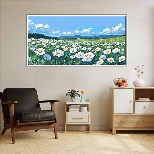 Malen Nach Zahlen Erwachsene Landschaft Malen Nach Zahlen Blume Malen Nach Zahlen ab 9 Jahre Mädchen DIY Ölgemälde Bastelset Kit, Mit 3-Pinseln und Acrylfarbe für Geschenk Wand Décor 200X100cm-z143 von Guofuos