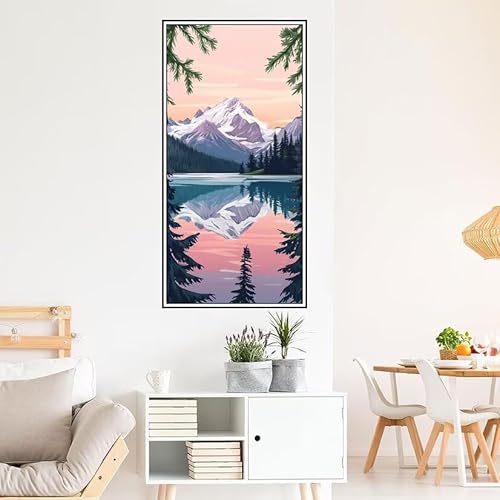 Malen Nach Zahlen Erwachsene Landschaft Malen Nach Zahlen Gebirge Malen Nach Zahlen ab 9 Jahre Mädchen DIY Ölgemälde Bastelset Kit, Mit 3-Pinseln und Acrylfarbe für Geschenk Wand Décor 120X60cm-z508 von Guofuos