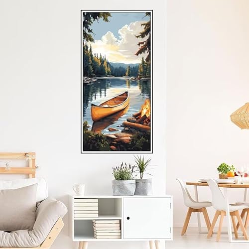 Malen Nach Zahlen Erwachsene Landschaft Malen Nach Zahlen Segelboot Malen Nach Zahlen ab 9 Jahre Mädchen DIY Ölgemälde Bastelset Kit, Mit 3-Pinseln Acrylfarbe für Geschenk Wand Décor 140X70cm-z487 von Guofuos