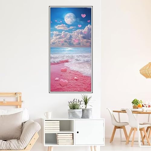 Malen Nach Zahlen Erwachsene Landschaft Malen Nach Zahlen Strand Malen Nach Zahlen ab 9 Jahre Mädchen DIY Ölgemälde Bastelset Kit, Mit 3-Pinseln und Acrylfarbe für Geschenk Wand Décor 100X50cm-z1038 von Guofuos