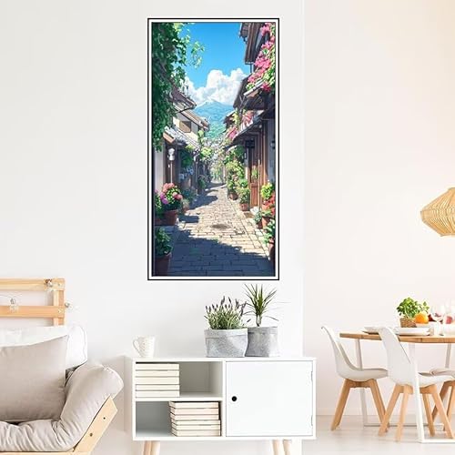 Malen Nach Zahlen Erwachsene Landschaft Malen Nach Zahlen Straße Malen Nach Zahlen ab 9 Jahre Mädchen DIY Ölgemälde Bastelset Kit, Mit 3-Pinseln und Acrylfarbe für Geschenk Wand Décor 100X50cm-z1027 von Guofuos