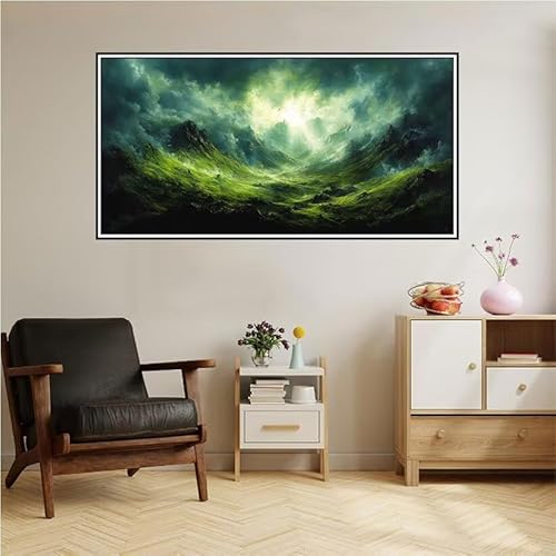 Malen Nach Zahlen Erwachsene Landschaft Malen Nach Zahlen Traum Malen Nach Zahlen ab 9 Jahre Mädchen DIY Ölgemälde Bastelset Kit, Mit 3-Pinseln und Acrylfarbe für Geschenk Wand Décor 200X100cm-z37 von Guofuos