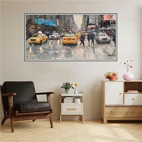 Malen Nach Zahlen Erwachsene New York Malen Nach Zahlen Stadt Malen Nach Zahlen ab 9 Jahre Mädchen DIY Ölgemälde Bastelset Kit, Mit 3-Pinseln und Acrylfarbe für Geschenk Home Wand Décor 100X50cm-z38 von Guofuos