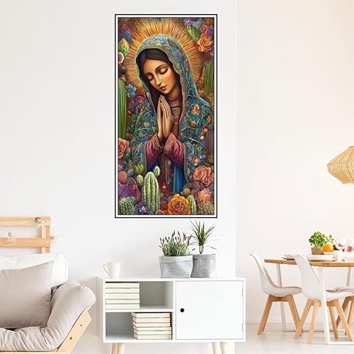 Malen Nach Zahlen Erwachsene Religion Malen Nach Zahlen Blume Malen Nach Zahlen ab 9 Jahre Mädchen DIY Ölgemälde Bastelset Kit, Mit 3-Pinseln und Acrylfarbe für Geschenk Home Wand Décor 120X60cm-z611 von Guofuos