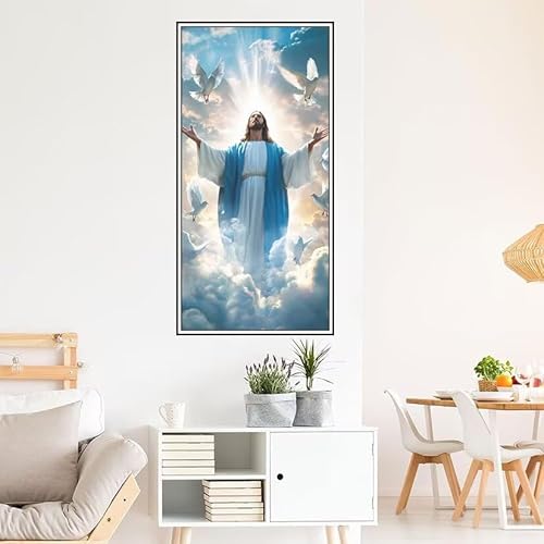 Malen Nach Zahlen Erwachsene Religion Malen Nach Zahlen Mann Malen Nach Zahlen ab 9 Jahre Mädchen DIY Ölgemälde Bastelset Kit, Mit 3-Pinseln und Acrylfarbe für Geschenk Home Wand Décor 100X50cm-z1256 von Guofuos