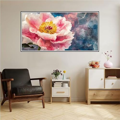 Malen Nach Zahlen Erwachsene Retro Malen Nach Zahlen Blume Malen Nach Zahlen ab 9 Jahre Mädchen DIY Ölgemälde Bastelset Kit, Mit 3-Pinseln und Acrylfarbe für Geschenk Home Wand Décor 100X50cm-z8 von Guofuos