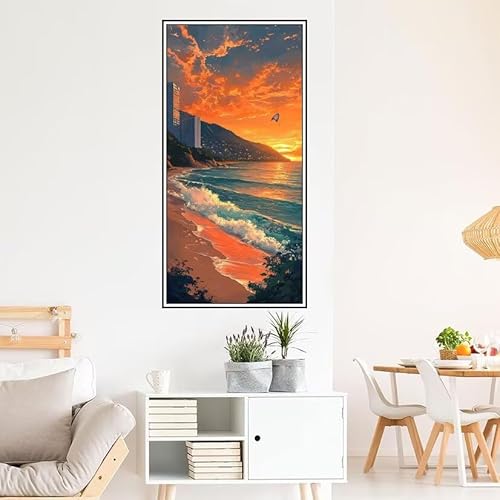 Malen Nach Zahlen Erwachsene Sonnenuntergang Malen Nach Zahlen Landschaft Malen Nach Zahlen ab 9 Jahre Mädchen DIY Ölgemälde Bastelset Kit,Mit Pinseln Acrylfarbe für Geschenk Wand Décor 120X60cm-z1001 von Guofuos