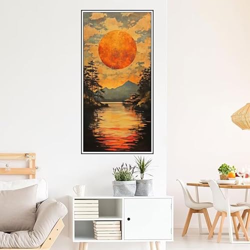 Malen Nach Zahlen Erwachsene Sonnenuntergang Malen Nach Zahlen Landschaft Malen Nach Zahlen ab 9 Jahre Mädchen DIY Ölgemälde Bastelset Kit,Mit Pinseln Acrylfarbe für Geschenk Wand Décor 120X60cm-z1008 von Guofuos