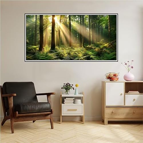 Malen Nach Zahlen Erwachsene Sonnenuntergang Malen Nach Zahlen Wald Malen Nach Zahlen ab 9 Jahre Mädchen DIY Ölgemälde Bastelset Kit, Mit 3-Pinseln Acrylfarbe für Geschenk Wand Décor 200X100cm-z131 von Guofuos