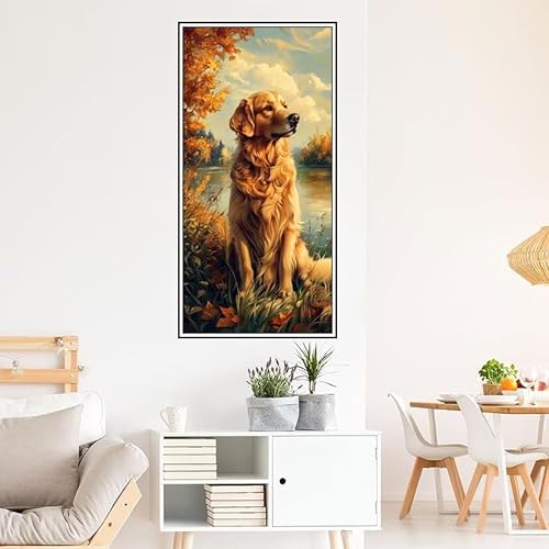 Malen Nach Zahlen Erwachsene Tier Malen Nach Zahlen Hund Malen Nach Zahlen ab 9 Jahre Mädchen DIY Ölgemälde Bastelset Kit, Mit 3-Pinseln und Acrylfarbe für Geschenk Home Wand Décor 140X70cm-z553 von Guofuos