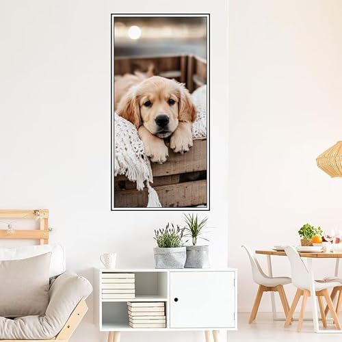 Malen Nach Zahlen Erwachsene Tier Malen Nach Zahlen Hund Malen Nach Zahlen ab 9 Jahre Mädchen DIY Ölgemälde Bastelset Kit, Mit 3-Pinseln und Acrylfarbe für Geschenk Home Wand Décor 140X70cm-z616 von Guofuos