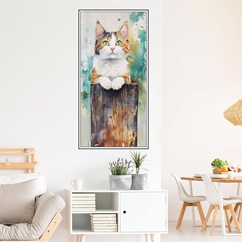 Malen Nach Zahlen Erwachsene Tier Malen Nach Zahlen Katze Malen Nach Zahlen ab 9 Jahre Mädchen DIY Ölgemälde Bastelset Kit, Mit 3-Pinseln und Acrylfarbe für Geschenk Home Wand Décor 120X60cm-z636 von Guofuos