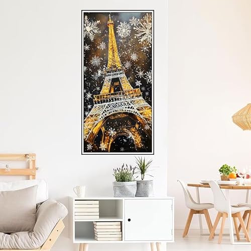 Malen Nach Zahlen Erwachsene Winter Malen Nach Zahlen Paris Malen Nach Zahlen ab 9 Jahre Mädchen DIY Ölgemälde Bastelset Kit, Mit 3-Pinseln und Acrylfarbe für Geschenk Home Wand Décor 200X100cm-z1002 von Guofuos