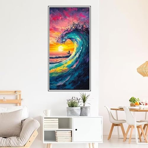 Ozean Malen Nach Zahlen Groß 120X60cm Malen Nach Zahlen Erwachsene Sonnenuntergang Malen Nach Zahlen Kinder, Knitterfreie Leinwand, Pinsels Und Acrylfarbe Diy Handgemalt Kit, Geschenke für Männer-z575 von Guofuos