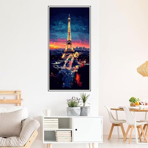 Paris Malen Nach Zahlen Groß 140X70cm Malen Nach Zahlen Erwachsene Turm Malen Nach Zahlen Kinder, Knitterfreie Leinwand, Pinsels Und Acrylfarbe Diy Handgemalt öLgemäLde Kit, Geschenke für Männer-z614 von Guofuos