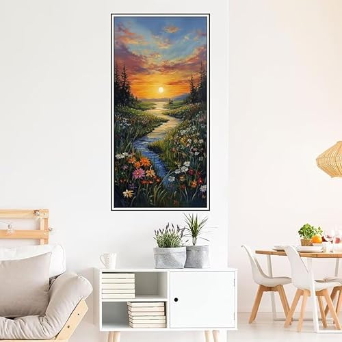 Sonnenuntergang Malen Nach Zahlen 90X45cm Malen Nach Zahlen Erwachsene Landschaft Malen Nach Zahlen Kinder, Knitterfreie Leinwand, Pinsels Und Acrylfarbe Diy Handgemalt Kit, Geschenke für Männer-z764 von Guofuos