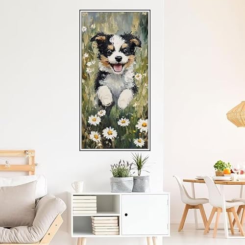 Tier Malen Nach Zahlen 90X45cm Malen Nach Zahlen Erwachsene Hund Malen Nach Zahlen Kinder, Knitterfreie Leinwand, Pinsels Und Acrylfarbe Diy Handgemalt öLgemäLde Kit, Geschenke für Männer-z1274 von Guofuos