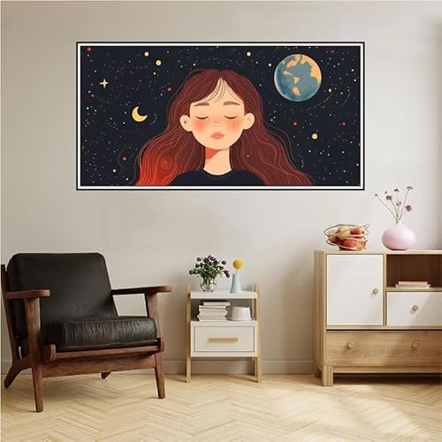 Universum Malen Nach Zahlen Groß 120X60cm Malen Nach Zahlen Erwachsene Frau Malen Nach Zahlen Kinder, Knitterfreie Leinwand, Pinsels Und Acrylfarbe Diy Handgemalt Kit, Geschenke für Männer-z150 von Guofuos