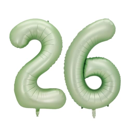 Guoguonb 40 Zoll Zahl 26. Geburtstag Deko Riesen Aufblasbar Helium Folienballon Nummer 26 Luftballons Personalisiertes Design Ballon für Gedenktag Geburtstag Dekoration (Wassermelone Grün) von Guoguonb