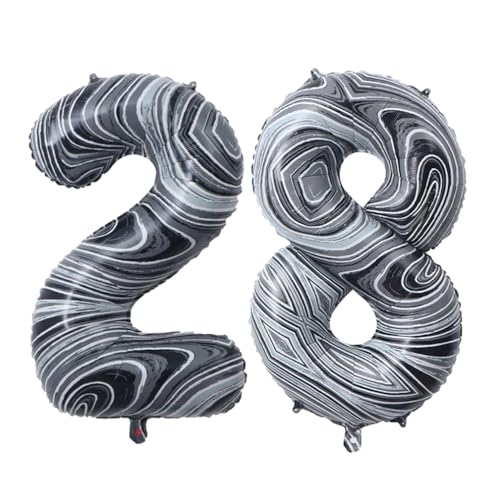 Guoguonb 40 Zoll Zahl 28. Geburtstag Deko Riesen Aufblasbar Helium Folienballon Nummer 28 Luftballons Personalisiertes Design Ballon für Gedenktag Geburtstag Dekoration (Onyx Schwarz) von Guoguonb