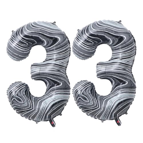 Guoguonb 40 Zoll Zahl 33. Geburtstag Deko Riesen Aufblasbar Helium Folienballon Nummer 33 Luftballons Personalisiertes Design Ballon für Gedenktag Geburtstag Dekoration (Onyx Schwarz) von Guoguonb