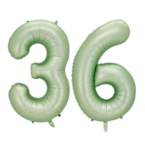 Guoguonb 40 Zoll Zahl 36. Geburtstag Deko Riesen Aufblasbar Helium Folienballon Nummer 36 Luftballons Personalisiertes Design Ballon für Gedenktag Geburtstag Dekoration (Wassermelone Grün) von Guoguonb