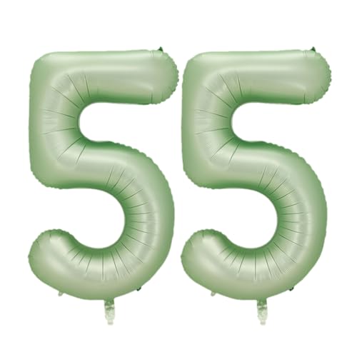 Guoguonb 40 Zoll Zahl 55. Geburtstag Deko Riesen Aufblasbar Helium Folienballon Nummer 55 Luftballons Personalisiertes Design Ballon für Gedenktag Geburtstag Dekoration (Wassermelone Grün) von Guoguonb