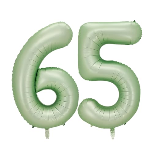 Guoguonb 40 Zoll Zahl 65. Geburtstag Deko Riesen Aufblasbar Helium Folienballon Nummer 65 Luftballons Personalisiertes Design Ballon für Gedenktag Geburtstag Dekoration (Wassermelone Grün) von Guoguonb