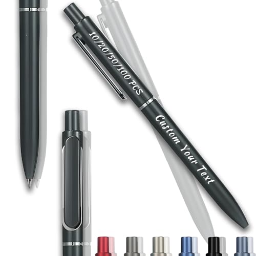 Personalisierte Kugelschreiber mit Gravur, 10/20/50/100 Stück Kugelschreiber Set Ballpoint Pens, Gelstifte Gelschreiber Schwarze Tinte, 0,5mm Dicke Mine, Bürobedarf, Schreibwaren (Dunkelgrau, 20Stk) von Guooyuuyu