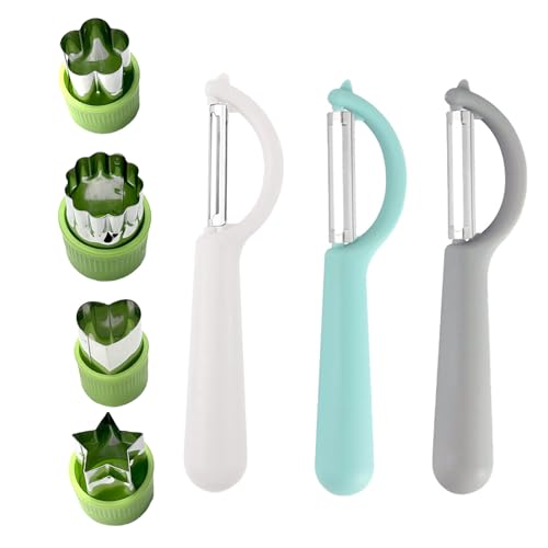 Gurxi 7 Stück Vegetable Peeler Plätzchen Ausstecher Gemüseschäler Kinder Schäler Obstschäler Sparschäler Geeignet Zum Schälen Von Obst Und Gemüse Sowie Zur Herstellung Von Keksen von Gurxi