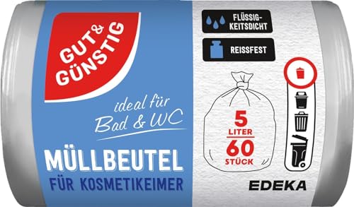 Kosmetikeimerbeutel 5 Liter 60 Beutel ideal für Bad und WC von Gut & Günstig