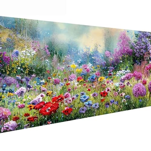 Gutluz Malen Nach Zahlen Erwachsene Blumen Malen Nach Zahlen Groß XXl Malen-Nach-Zahlen Erwachsene Landschaft Paint By Numbers Adults Blume Painting By Numbers Leinwand Pinsel Farben 40x80cm (Lila) von Gutluz