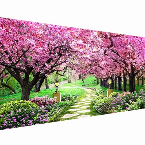 Gutluz Malen Nach Zahlen Erwachsene Blumen pfad Malen Nach Zahlen Groß XXL Malen-Nach-Zahlen Erwachsene Landschaft Paint By Numbers Adults Blume Painting By Numbers Leinwand Pinsel Farben 40x80cm von Gutluz