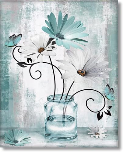 Gutluz Malen Nach Zahlen Erwachsene und Kinder Blume in Vase - DIY Digitales Ölgemälde-Set auf Leinwand mit Pinseln und Acrylpigment, Artwork für Heimdekoration, 40 x 50 cm von Gutluz