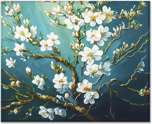 Gutluz Malen nach Zahlen Erwachsene Blumen- Paint by Numbers Adults Flowers - Cheerful Painting Kits Blume - Malen Nach Zahlen Erwachsene Leinwand Pinsel - (CDC163) von Gutluz