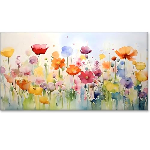 Gutluz Malen nach Zahlen Erwachsene Blumen- Paint by Numbers Adults Flowers - Malen Nach Zahlen Erwachsene Leinwand Pinsel - Malen nach Zahlen Erwachsene Groß XXL 40X80CM(CD168) von Gutluz