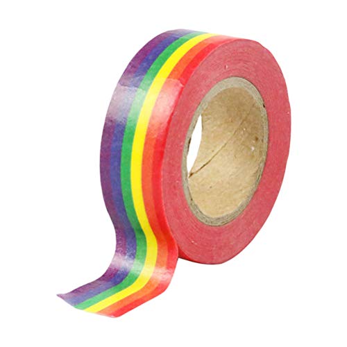 Gutyan Breite Regenbogen Band Neue washi Band Schule Lieferungen Schreibwaren Band Büro 15mm Regenbogen Klebeband Tattoo Klebeband von Gutyan