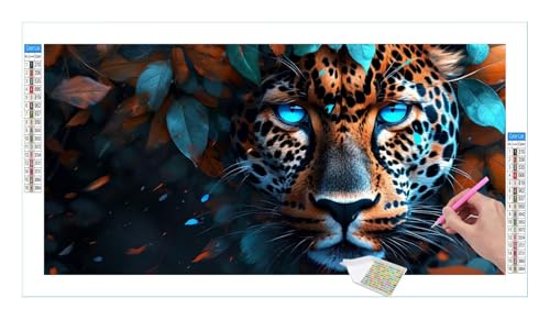 Abstract Leopard Diamond Painting Erwachsene Groß XXL 40x20cm, DIY 5D Diamant Painting Bilder, Diamant Kunst Malerei Stickerei Kreuzstich Set, Diamond Painting fur Wohnzimmer Schlatimmer Wanddeko Y-57 von Guuogxan