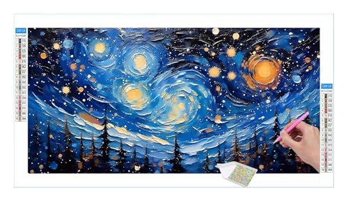 Diamond Painting Set for Adults, 5D DIY Diamond Painting Pictures Art Crystal Set, Abstract Sternenhimmel Diamond Painting Accessories, Full Drill Pictures, Mosaic Making, Home Wall Decor, 80x40cm R62 von Guuogxan