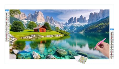 Diamond Painting Set for Adults, 5D DIY Diamond Painting Pictures Art Crystal Set, Dolomiten Diamond Painting Accessories, Full Drill Pictures, Mosaic Making, Living Room Home Wall Decor, 80x40cm R132 von Guuogxan