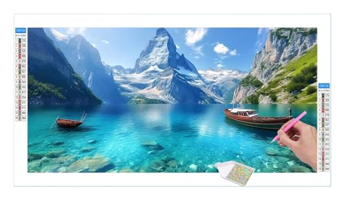 Diamond Painting Set for Adults, Large XXL 5D DIY Diamond Painting Pictures Art Crystal Set, Dolomiten Diamond Painting Accessories, Full Drill Pictures, Mosaic Making, Home Wall Decor, 140x70cm R-131 von Guuogxan