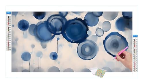 Diamond Painting Set für Enwachsene DIY 5D Abstract Blau Diamond Painting Bilder mit Quadrat Full Drill Groß Diamond Art Painting Kit für Home Wall Decor, Weihnachten Geschenke 60x30cm/24x12in T-58 von Guuogxan