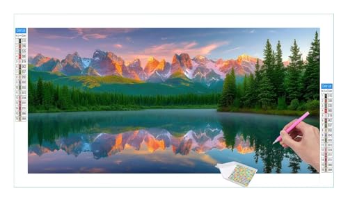 Diamond Painting Set für Enwachsene DIY 5D Grand Teton Gebirge Diamond Painting Bilder Quadrat Full Drill Groß Diamond Art Painting Kit für Home Wall Decor,Weihnachten Geschenke 60x30cm/24x12in T78 von Guuogxan