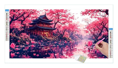 Diamond Painting Set für Enwachsene DIY 5D Landschaft Diamond Painting Bilder mit Quadrat Full Drill Groß Diamond Art Painting Kit für Home Wall Decor, Weihnachten Geschenke 60x30cm/24x12in T-136 von Guuogxan