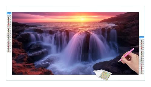 Diamond Painting Set für Enwachsene DIY 5D Sonnenuntergang auf See Diamond Painting Bilder mit Quadrat Full Drill Groß Diamond Art Painting Kit für Home Wall Decor Geschenke 60x30cm/24x12in T-173 von Guuogxan