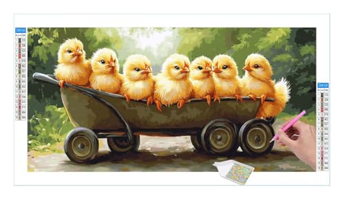 Diamond Painting Set für Enwachsene DIY 5D Tier Huhn Diamond Painting Bilder mit Quadrat Full Drill Groß Diamond Art Painting Kit für Home Wall Decor, Weihnachten Geschenke 60x30cm/24x12in T-108 Diamond Painting Set für Enwachsene DIY 5D Tier Huhn Diamond Painting Bilder mit Quadrat Full Drill Groß Diamond Art Painting Kit für Home Wall Decor, Weihnachten Geschenke 60x30cm/24x12in T-108 von Guuogxan