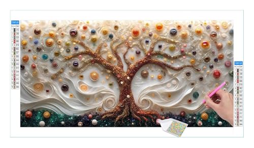 Dream Baum Diamond Painting Erwachsene Groß XXL 40x20cm, DIY 5D Diamant Painting Bilder, Diamant Kunst Malerei Stickerei Kreuzstich Set, Diamond Painting fur Wohnzimmer Schlatimmer Wanddeko Y-369 von Guuogxan