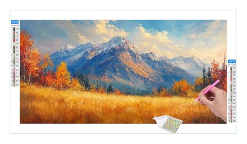 Gebirge Diamond Painting Erwachsene Groß XXL 40x20cm, DIY 5D Diamant Painting Bilder, Diamant Kunst Malerei Stickerei Kreuzstich Set, Diamond Painting fur Wohnzimmer Schlatimmer Wanddeko Y-457 von Guuogxan