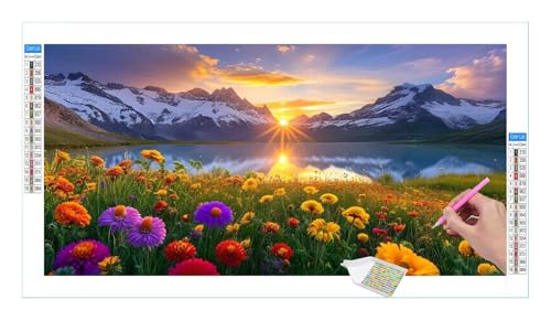 Grand Teton Diamond Painting Erwachsene Groß XXL 40x20cm, DIY 5D Diamant Painting Bilder, Diamant Kunst Malerei Stickerei Kreuzstich Set, Diamond Painting fur Wohnzimmer Schlatimmer Wanddeko Y-77 von Guuogxan